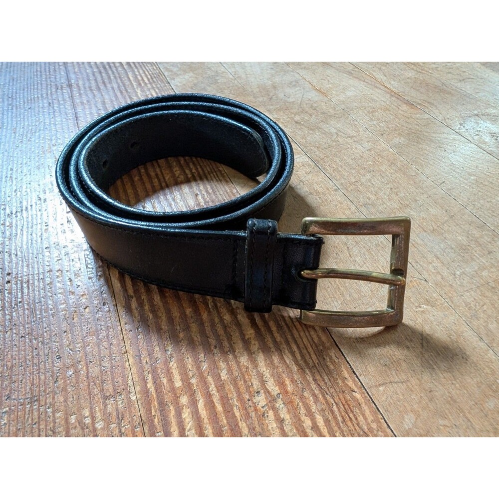 Eddie Bauer Brown Genuine Leather Belt 14-2130 Size 34 x 1.25" Brass Buckle USA